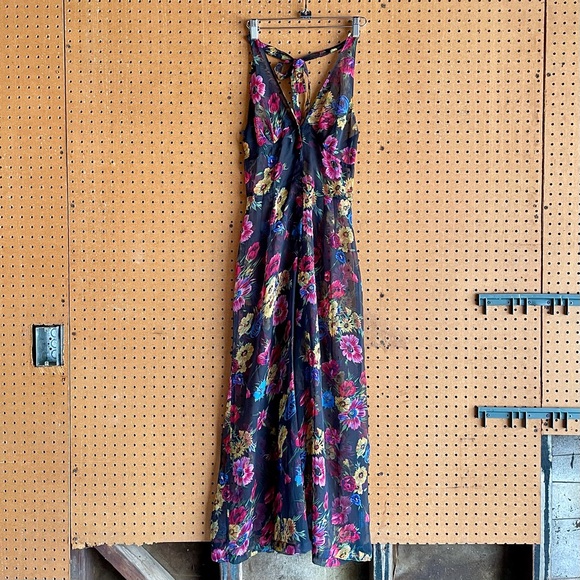 VINTAGE CHIFFON FLORAL ROMPER - Picture 2 of 6